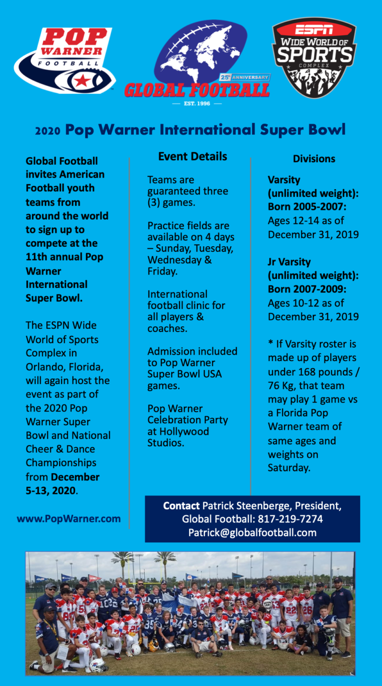 Pop Warner Super Bowl Global Football